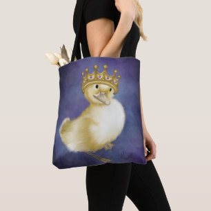 Royal Quackery: Yellow Duckling with Gold Crown Tote Bag