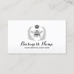 Royal Queen Bee & Vintage Laurel Wreath Logo  Business Card