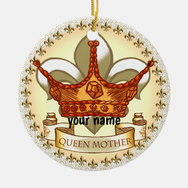 Royal Queen Mother  Ceramic Tree Decoration (Front)