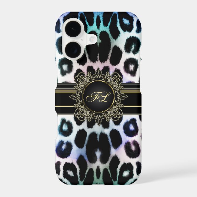 Royal Rainbow Leopard Personalised iPhone 7 Case (Back)