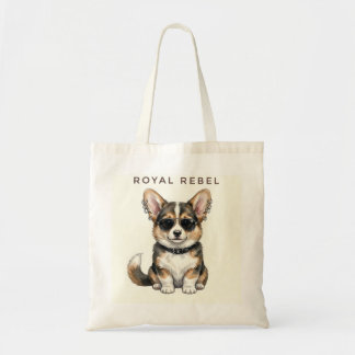 Royal Rebel Corgi-Cool Dog with Sunglasses  Tote Bag