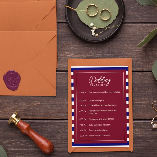 Royal Red and Blue Wedding Theme Programme (Wedding programs cards that matches same as your invitation and theme. )