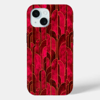 Royal Red and Gold Art Deco Pattern