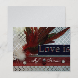 Royal Red and Silver Wedding Invitation