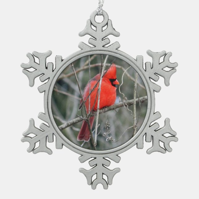 Royal Red Cardinal Christmas Ornament (Front)
