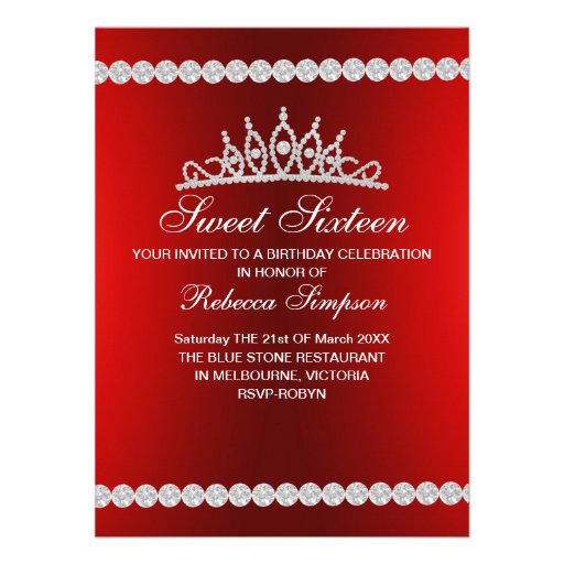 Sweet 15 Invitations In Red 8