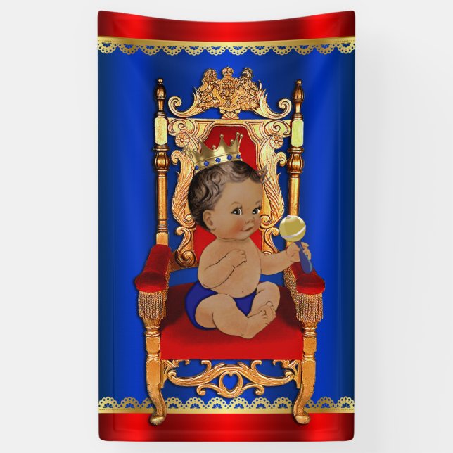 Royal Regal Fancy Ethnic Prince Boy Baby Shower Banner (Vertical)