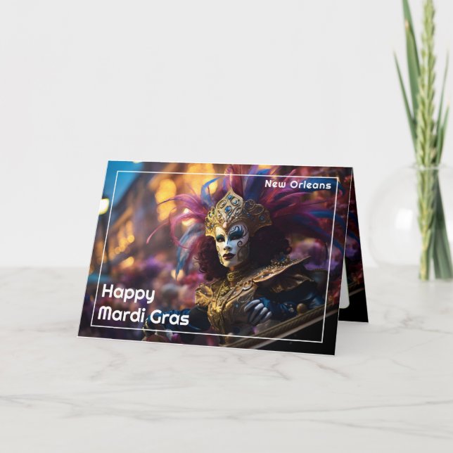 💚💜💛Royal Regalia: Mardi Gras Extravaganza Card (Front)