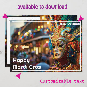 💚💜💛Royal Regalia: Mardi Gras Extravaganza Holiday Card