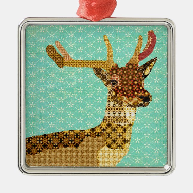 Royal Reindeer Turqoise Ornament (Front)