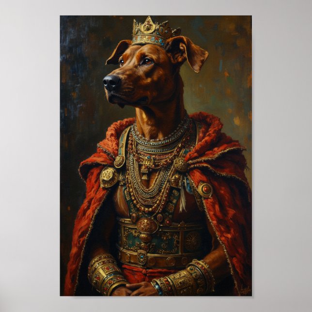 Royal Rhodesian Ridgeback Portrait Poster (Front)