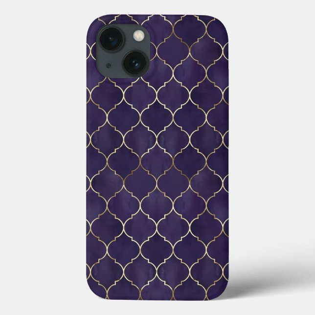Royal Rhythms: Purple Andalusian Moroccan Geometry Case-Mate iPhone Case (Back)