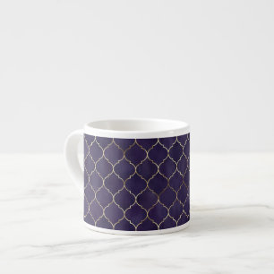 Royal Rhythms: Purple Andalusian Moroccan Geometry Espresso Cup