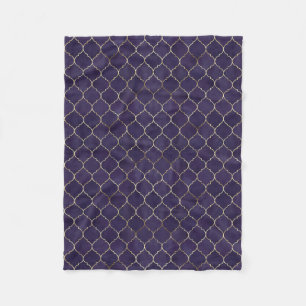 Royal Rhythms: Purple Andalusian Moroccan Geometry Fleece Blanket