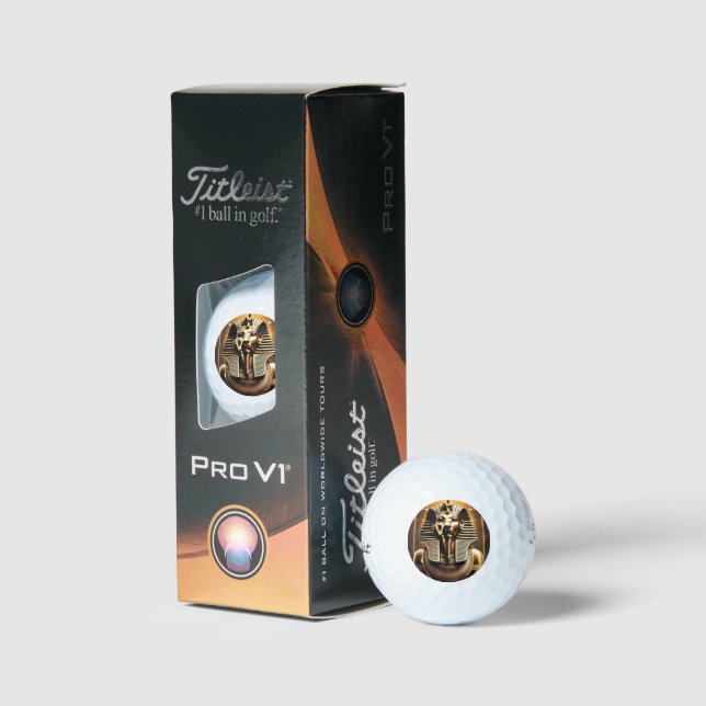 **"Royal Roar: The Golden Pharaoh Lion"** Golf Balls (Packaging)