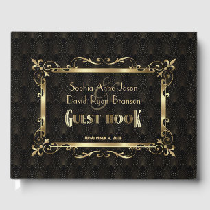 Royal Roaring 20s Gold Art Deco Wedding Guest Book