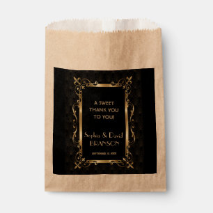 Royal Roaring 20s Gold Art Deco Wedding THANK YOU Favour Bags