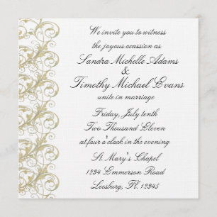 Royal Romance Gold/White Invitations