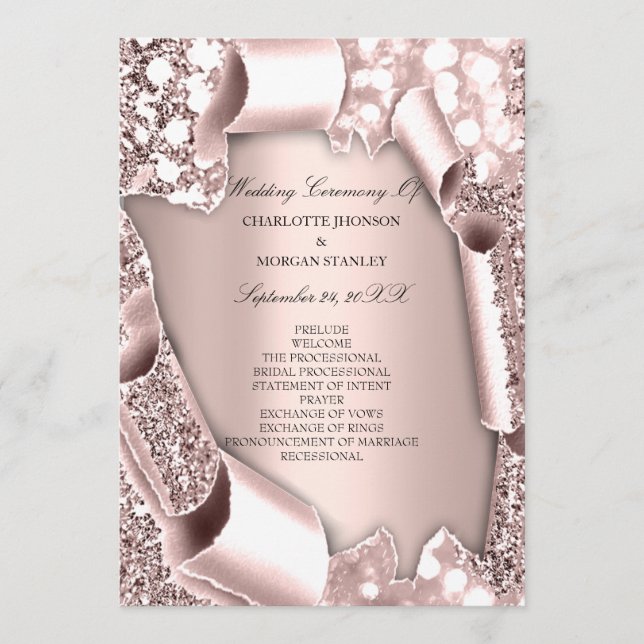 Royal Rose Blush Frame 3D  Program Formal Programme (Front)