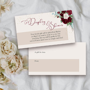 Royal Rose Display Shower Poem No Wrap GiftTag Enclosure Card