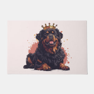 Royal Rottweiler Dog Queen Crown Doormat