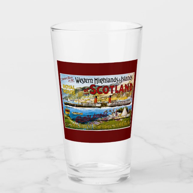 Royal Route of Scotland Summer Tours Vintage Glass (Front)