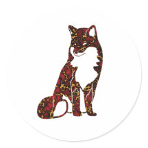 Royal Ruby Red and Gold Marble Texture on fox