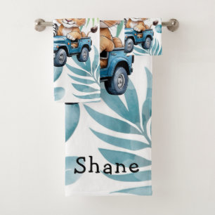 Royal Safari Ride Boy Baby Shower Gift Bath Towel Set