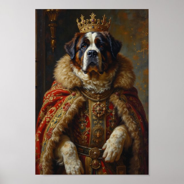 Royal Saint Bernard Portrait Poster (Front)