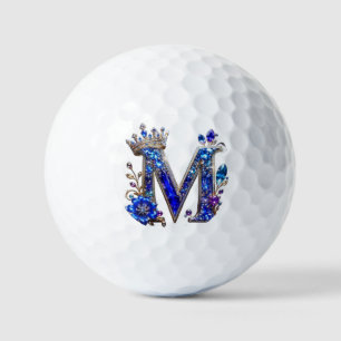 Royal Sapphire Crystal M Crown Monogram Golf Balls