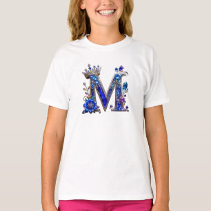 Royal Sapphire Crystal M Crown Monogram T-Shirt