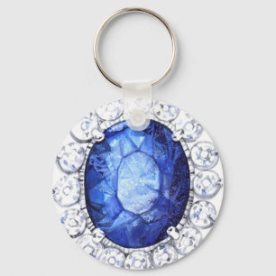 Royal Sapphire Original  Watercolor Key Ring