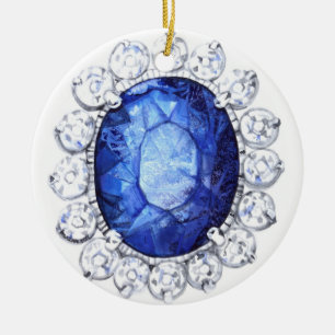 Royal Sapphire Original  Watercolor Ornament