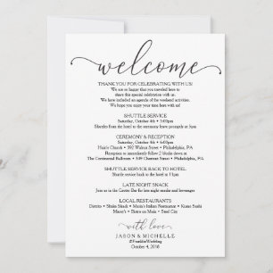 Royal Script Wedding Itinerary - Wedding Welcome Invitation