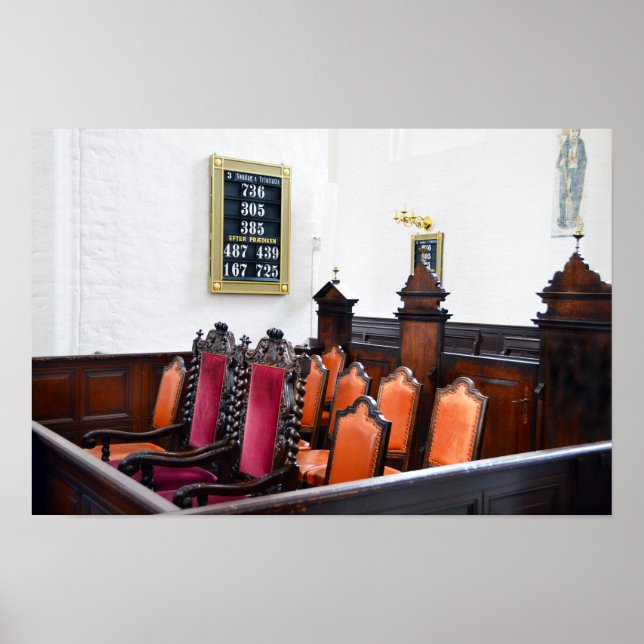 Royal Seating in Aarhus Cathedral, Denmark Poster (Front)