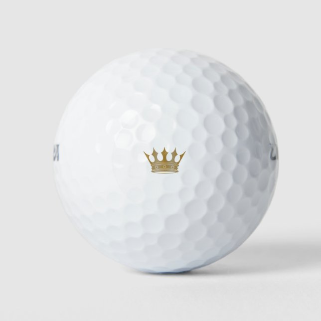 Royal Shining Golden Crown for King or Queen Golf Balls (Front)