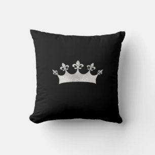 Royal Silver Crown on Black Cushion