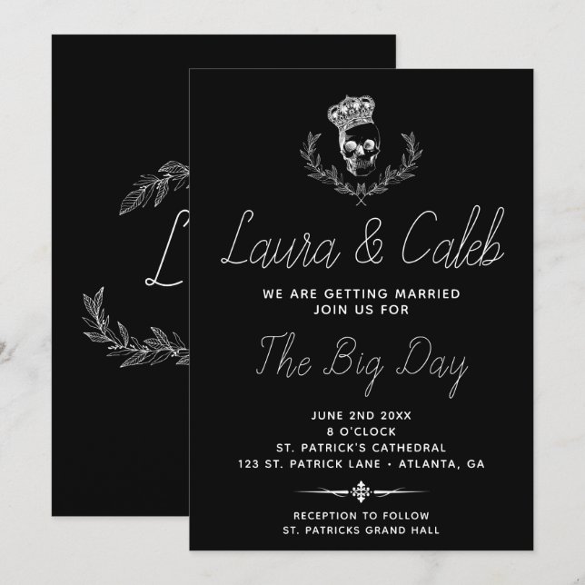 Royal Skull Wedding Invitation (Front/Back)