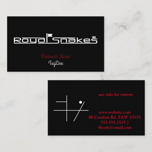 Royal Snakes Logo only Business Card (Front/Back)