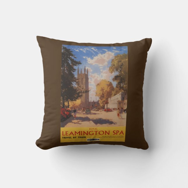Royal Spa, Street View British Railways Poster Cushion (Front)