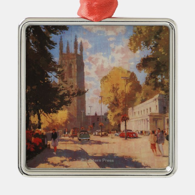 Royal Spa, Street View British Railways Poster Metal Tree Decoration (Front)