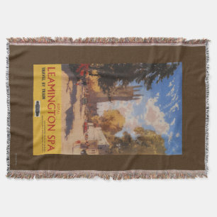 Royal Spa, Street View British Railways Poster Throw Blanket