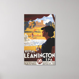 Royal Spa, Woman Drinking Water Rail Poster Canvas Print