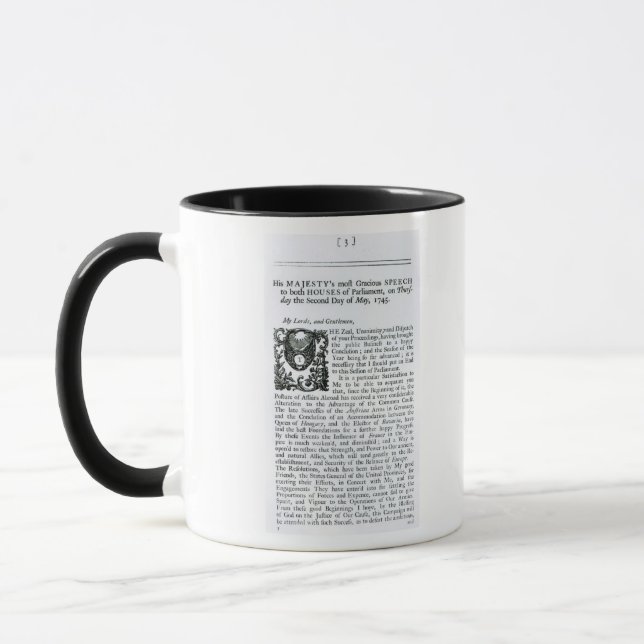 Royal Speech to both Houses of Parliament Mug (Left)