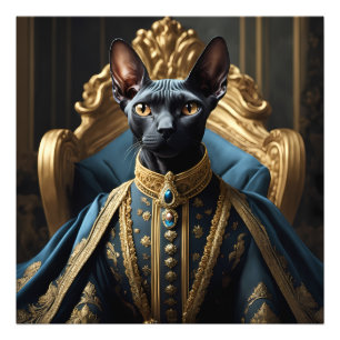 Royal Sphynx Cat Portrait Photograph Print Art