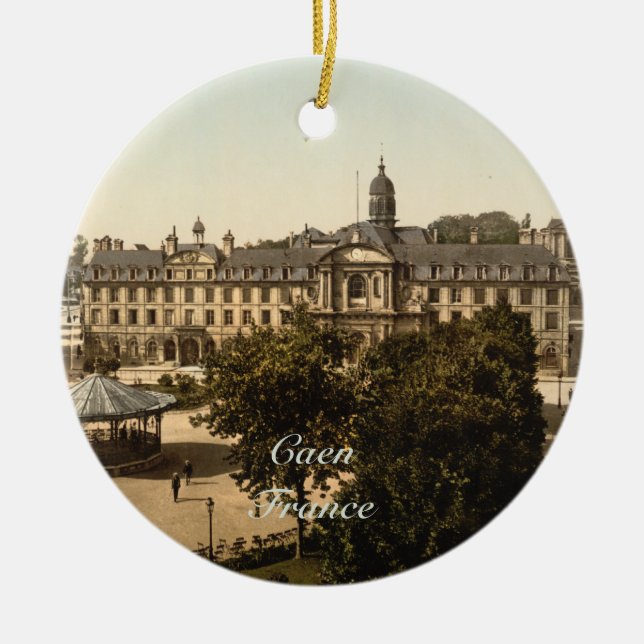 Royal Square, Caen, Basse-Normandie, France Ceramic Tree Decoration (Front)