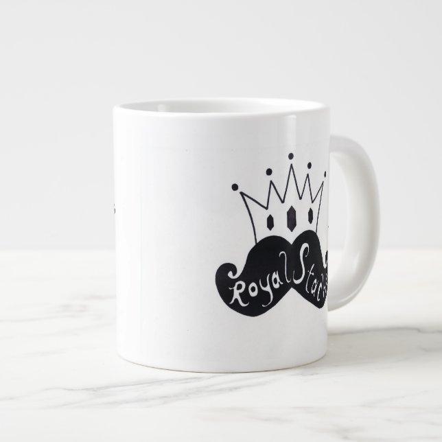 Royal Stache Jumbo Coffee Mug (Front Right)