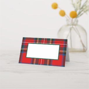 Royal Stewart Christmas Plaid FOLDED Place Card