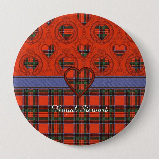 Royal Stewart clan Plaid Scottish tartan 10 Cm Round Badge (Front)