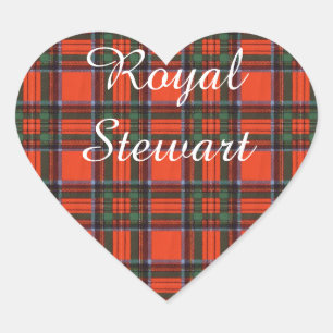 Royal Stewart clan Plaid Scottish tartan Heart Sticker